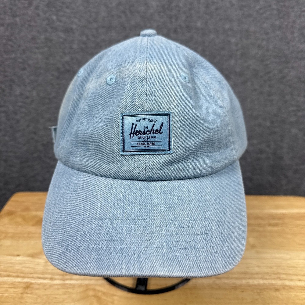 NEW Herschel Supply Co Sylas Baseball Cap Hat Adjustable Faded Denim‎ Blue NWT